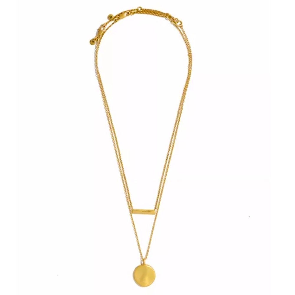 NWT Madewell Hammered Bar and Coin Necklace Set
